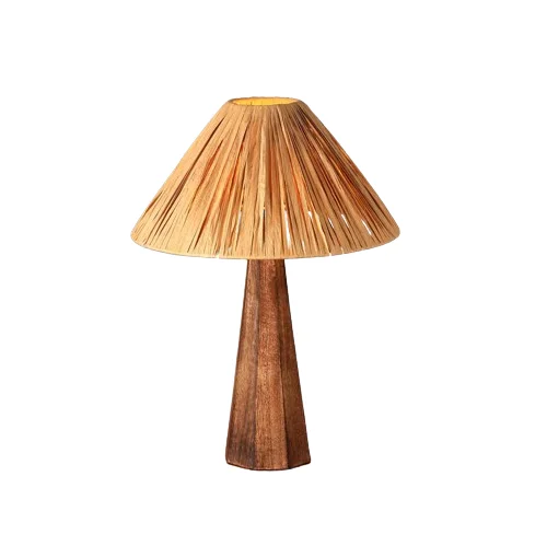 Natural Color  Wooden Base Lamp With Small Size and With  Customize Color and Sizes With Sizes 20 cm X 20 cm X 16.5 cm