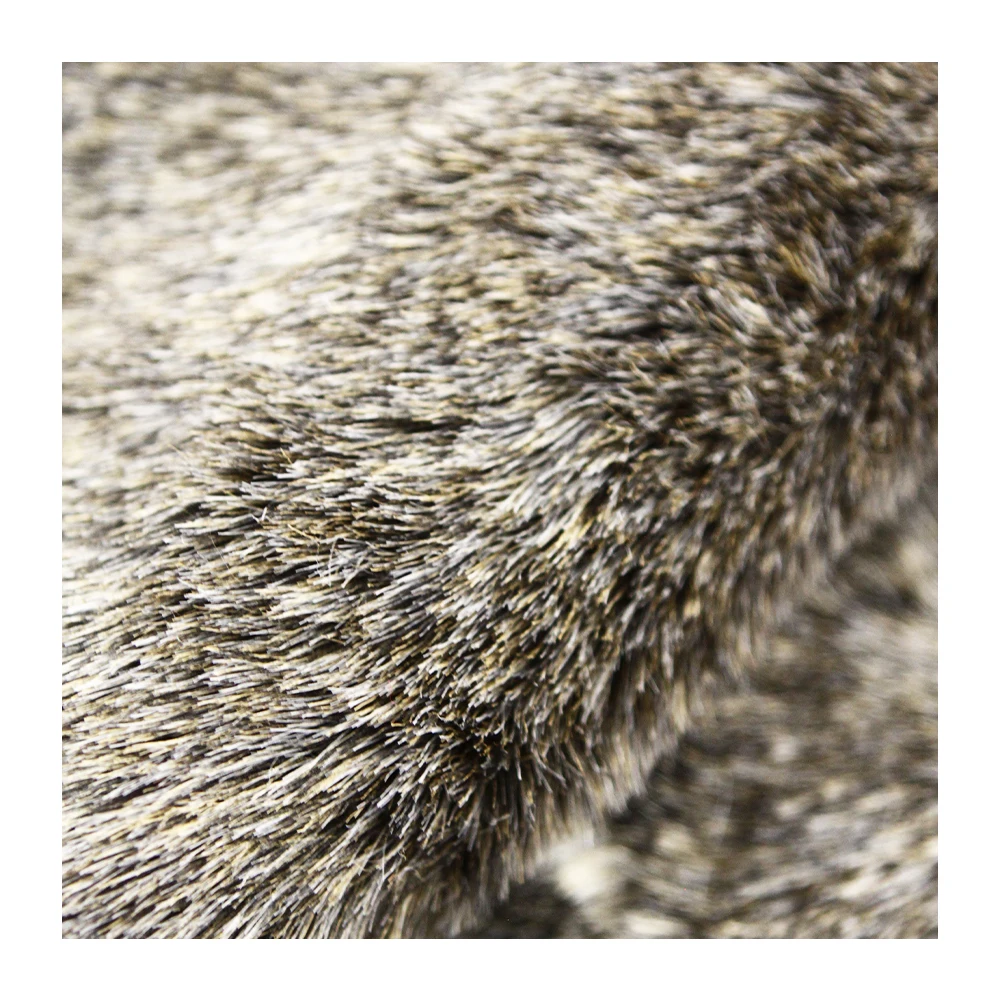 Super Warm Gray Color Artificial Fur Fabric Brushed Polyester Custom Long Pile Fabric For Garment Toy