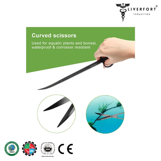 Top Quality Aquarium Cleaning 4Pc Black Tool Set Aquatic Plant Fish Tank Plant Tools Aquarium Long Tool Kit LIVERFORT INDUSTRIES