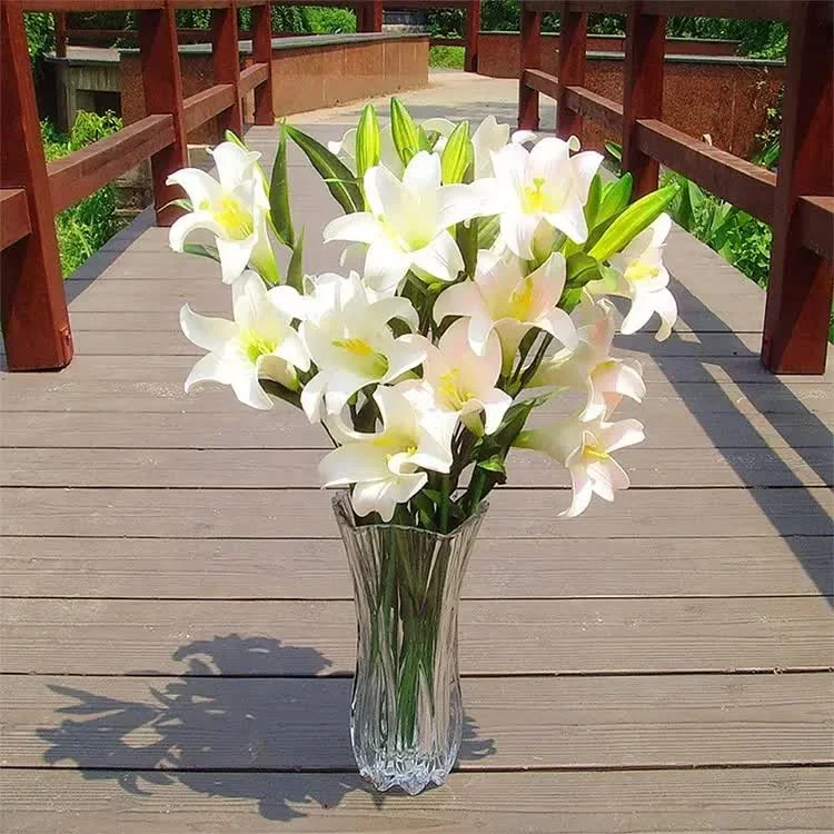 Wholesale Flower Vases Phoenix Tail Shape Thickened Glass for Home Decor glass vase for wedding