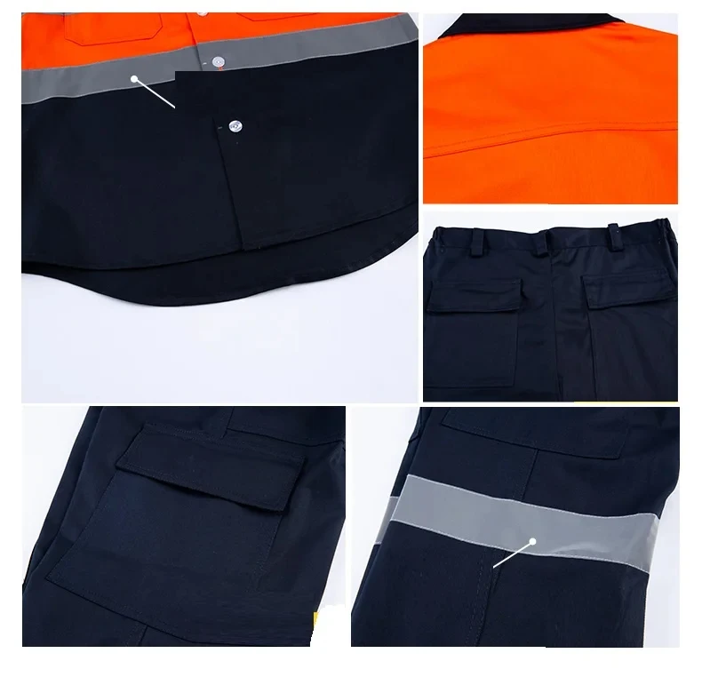 Workwear Uniform Set For Construction Customized Workers Safety Reflective Safety Workwear Clothing Workwear