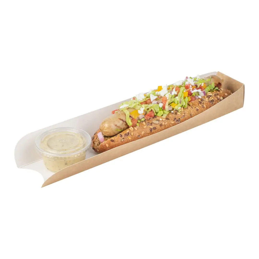 HOTDOG BOX OEM High Quality Eco-Friendly Disposable Kraft Paper Packaging Takeaway Food Container