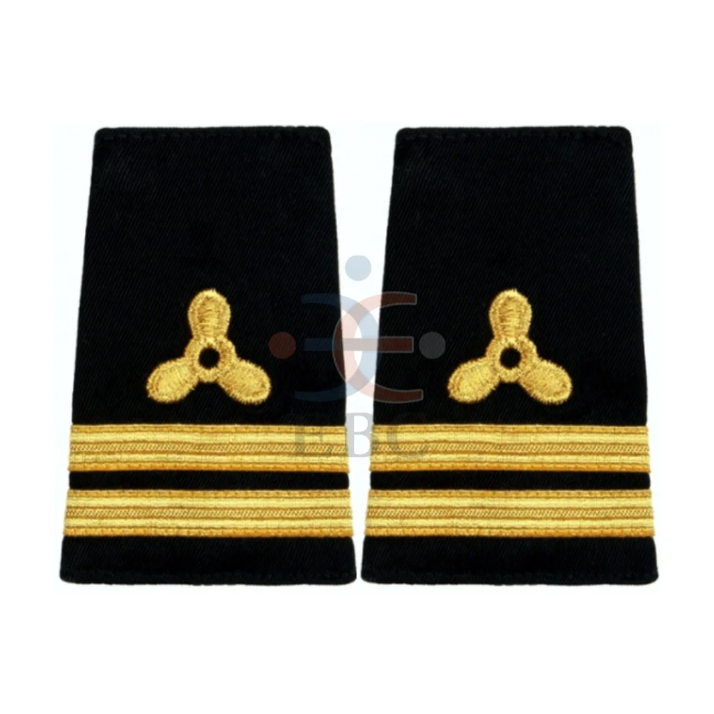 OEM Epaulette без застежек Пропеллер из черной ткани 2 слитка французская Золотая оплетка высокого качества эполеты для яхт-экипажа мягкие погоны