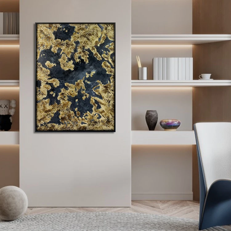 Home Decor Gold Foil Canvas Wall Art Artwork Abstract Hand Painted Oil Painting 3D Texture Hand Wall Paintings