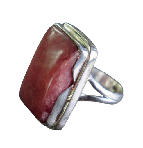 Hot Sell 2022 Elegant Rhodochrosite Gemstone with Sterling Silver 925 Ring For Men`s Wearing Ring Low Prices