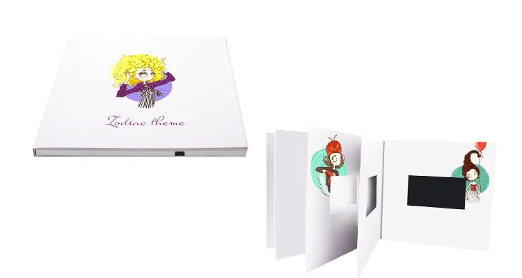 ODM Service 4.3inch Multi-Page Video Brochure with Flip Pages LCD Screen Digital Video Marketing Card for Corporate Gift Wedding