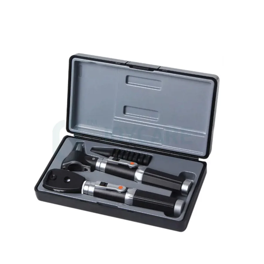2 Years Warranty Portable Professional ENT Diagnostic Instruments 2 in 1 LED Fiber Optic Ear Otoscope and Ophthalmoscope Set
