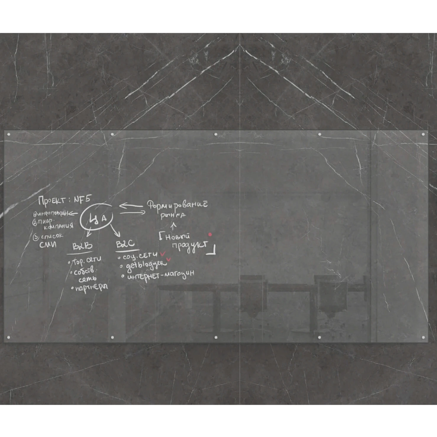 Transparent glass marker board 100x200 cm Transparent whiteboard Glass whiteboard
