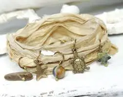 Arm Sari Silk Ribbon Wrap Yoga Bracelet for Women and Mensari silk ribbonsuitable for jewelry and bracelet )    3 COLOR SARI SIL