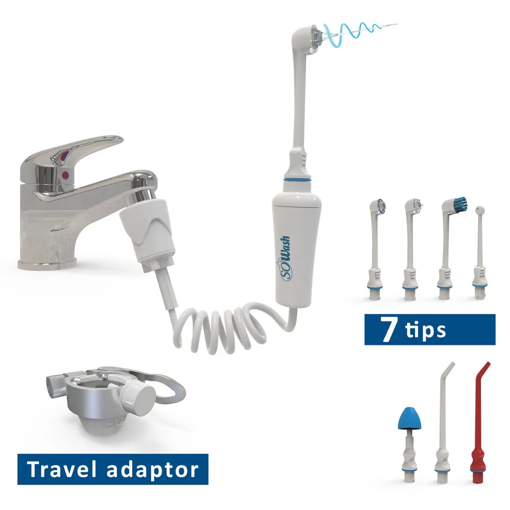 Special Italian Dental Water Flosser Connects Directly to The Faucet SoWash Deluxe for perfect dental hygiene