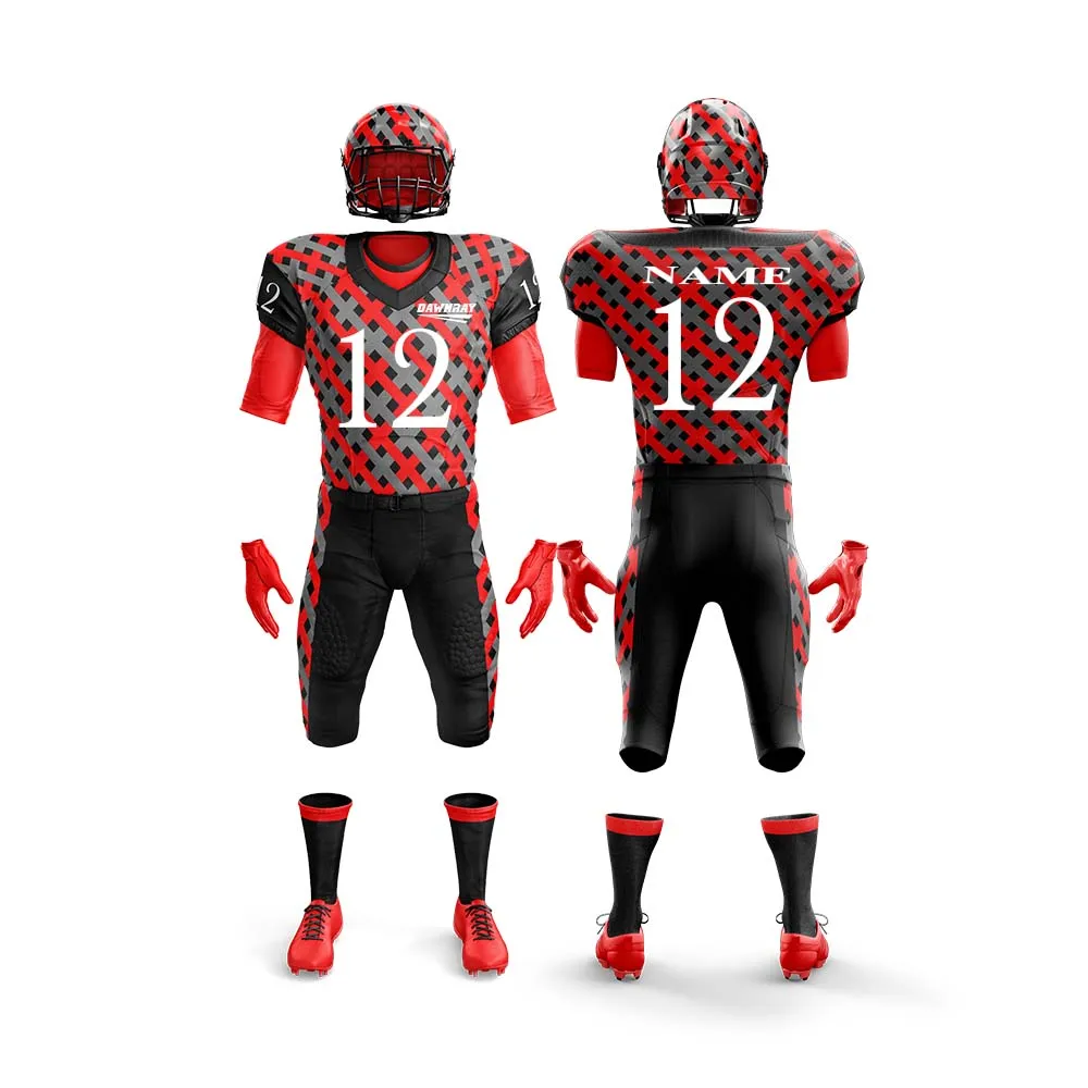 2024 Stylish Fully Customizable American Football Wear Sublimated XL Jerseys with Pant Custom Embroidery Blank Pattern