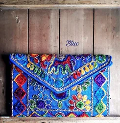 Handmade Embroidery Mirror Work Ethnic Indian Elephant Curio Indian Handbag  Bag For Gift Elegant Style Traditional look bag