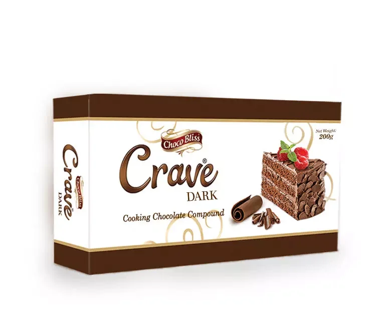 Crave-Dark Chocolate bar 200g Solid Block Of Chocolate Halal Compound Chocolate For Baking And Cooking