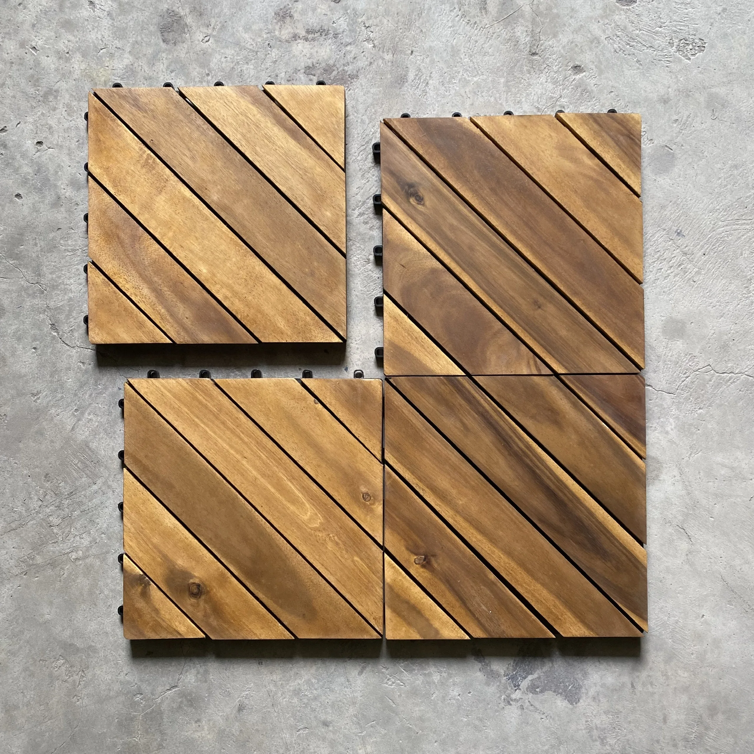 Top Sale Interlocking Flooring Deck Tiles Wood Tiles Outdoor Waterproof Durable Wooden Flooring Tiles Floor