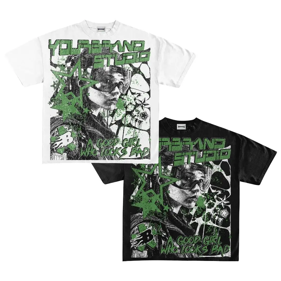 Wholesale Oversize 240 GSM Custom Logo T-Shirt Quality DTG Vintage Hip Hop Screen Printing 100% Cotton Long Length