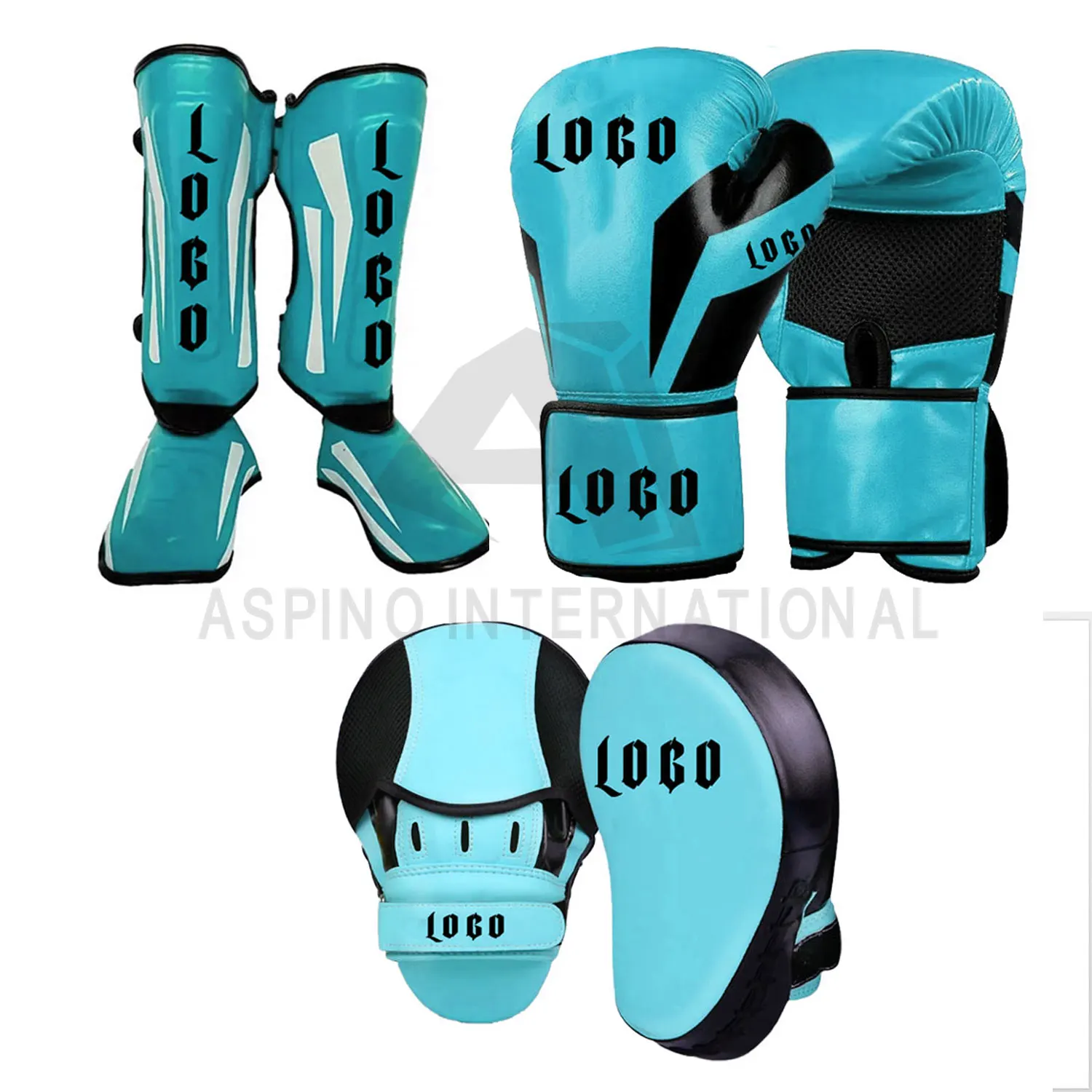High Quality Professional Winning Boxing Sparring Set Cup Set with Focused Shin Pads Stretch Gloves Direct Factory Manufacturers