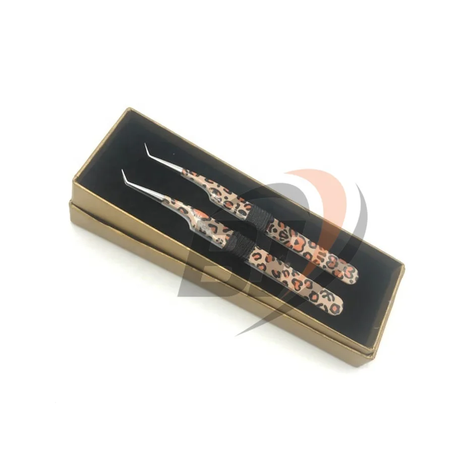 45 Degree Paper Coated Eyelash Extension Tweezers Custom Logo Strong Grip Sustainable Steel Model Applicator