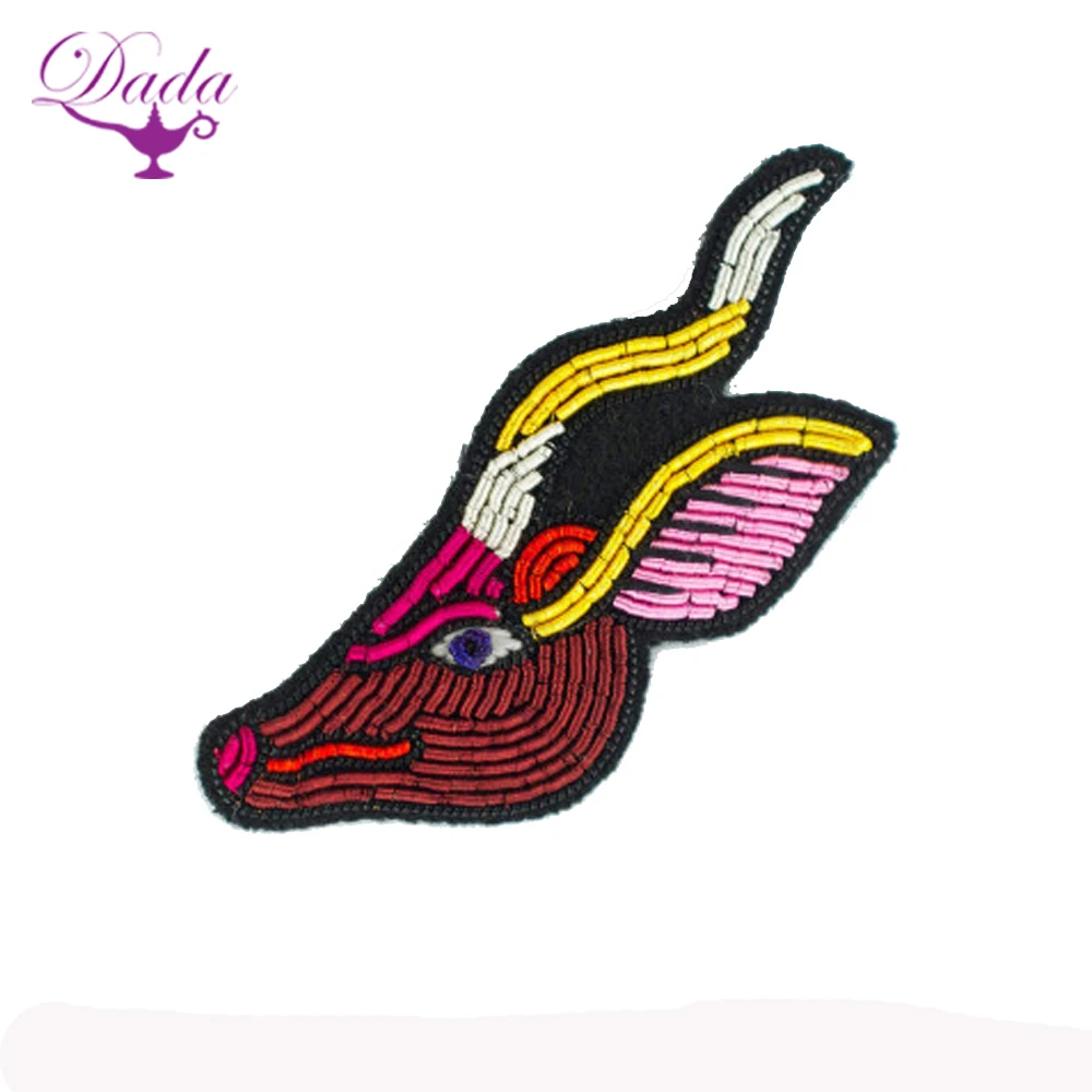 Broche Oeil de chat brooch hand embroidery brooch badges Bullion wire fashion jacket Indian China embroidered patches Motif blaz