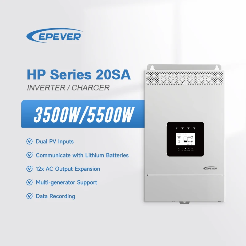 EPEVER 3.5KW 5.5KW 48V 220V 230V Single Phase Pure Sine Wave Hybrid Solar Power Inverter On Off Grid Inverter Built In MPPT