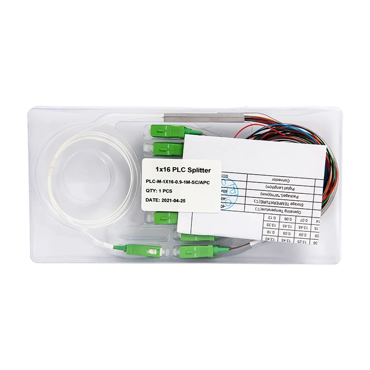 PLC-сплиттер 1x2 1x4 1x8 1x16 1x32 1x64 2x4 8 16 Plc-Сплиттер оптический сплиттер Wtih SC UPC APC разъем