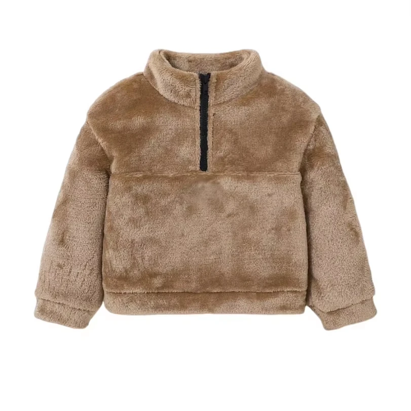 Quarter Zip Pullover Kids Clothing Khaki Machine wash or professional dry clean  zip pullover for kids customized