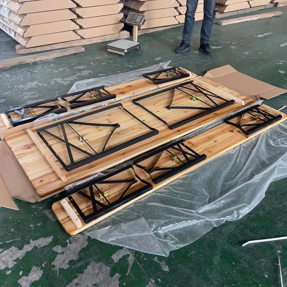 High Quality Outdoor Wooden Beer Garden Folding Table And Bench For Patio