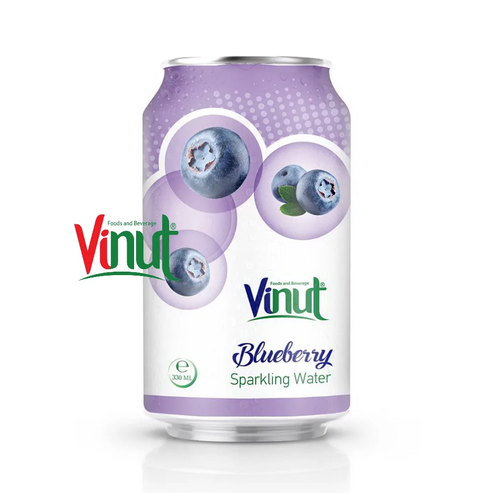 Best Manufacturer Supplier from Vietnam 330ml VINUT Blueberry Sparkling water drink wholesale manufacturing