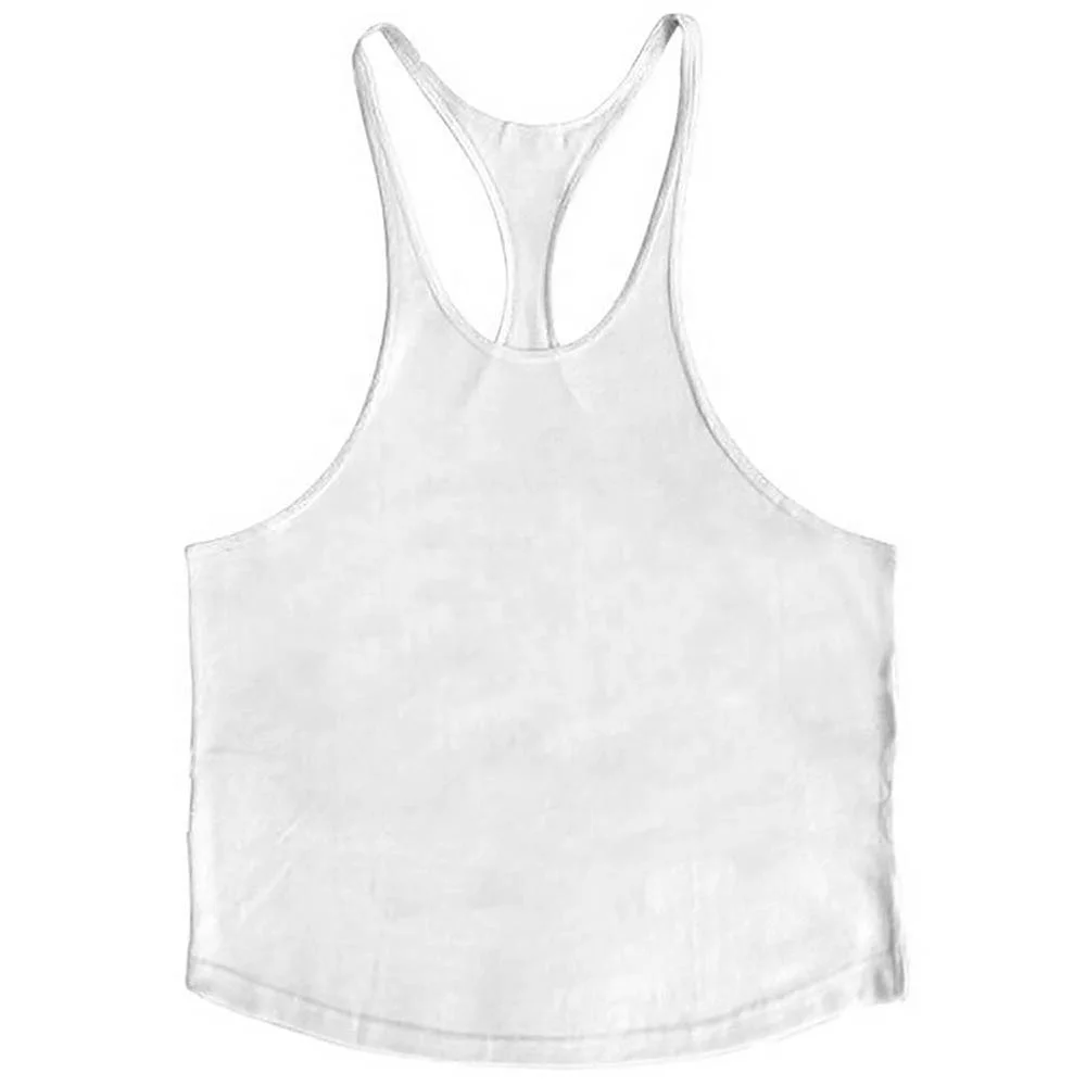 Wholesale custom men cotton white seamless fitness bodybuilding undershirt training string singlet gym tank tops vest for men