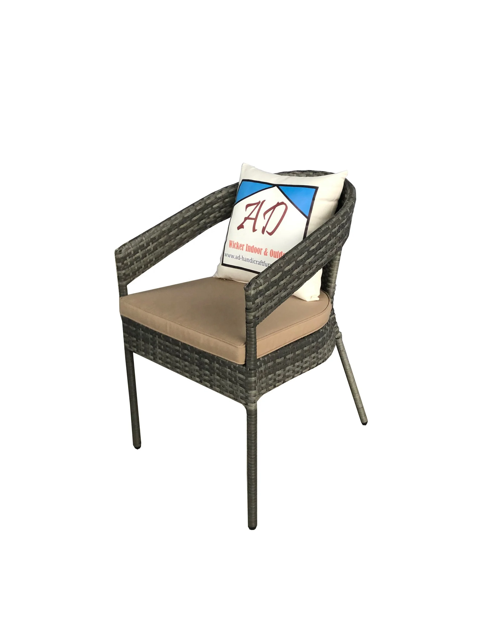 Outdoor Patio Garden Leisure Seating Chair With Cushion For Children Enjoy Nature Rattan Wicker Weaving Product