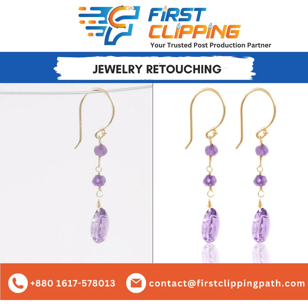 Jewelry Retouching, Image Editing of Jewelry Product Photography and make natural shadow of jewelry photo