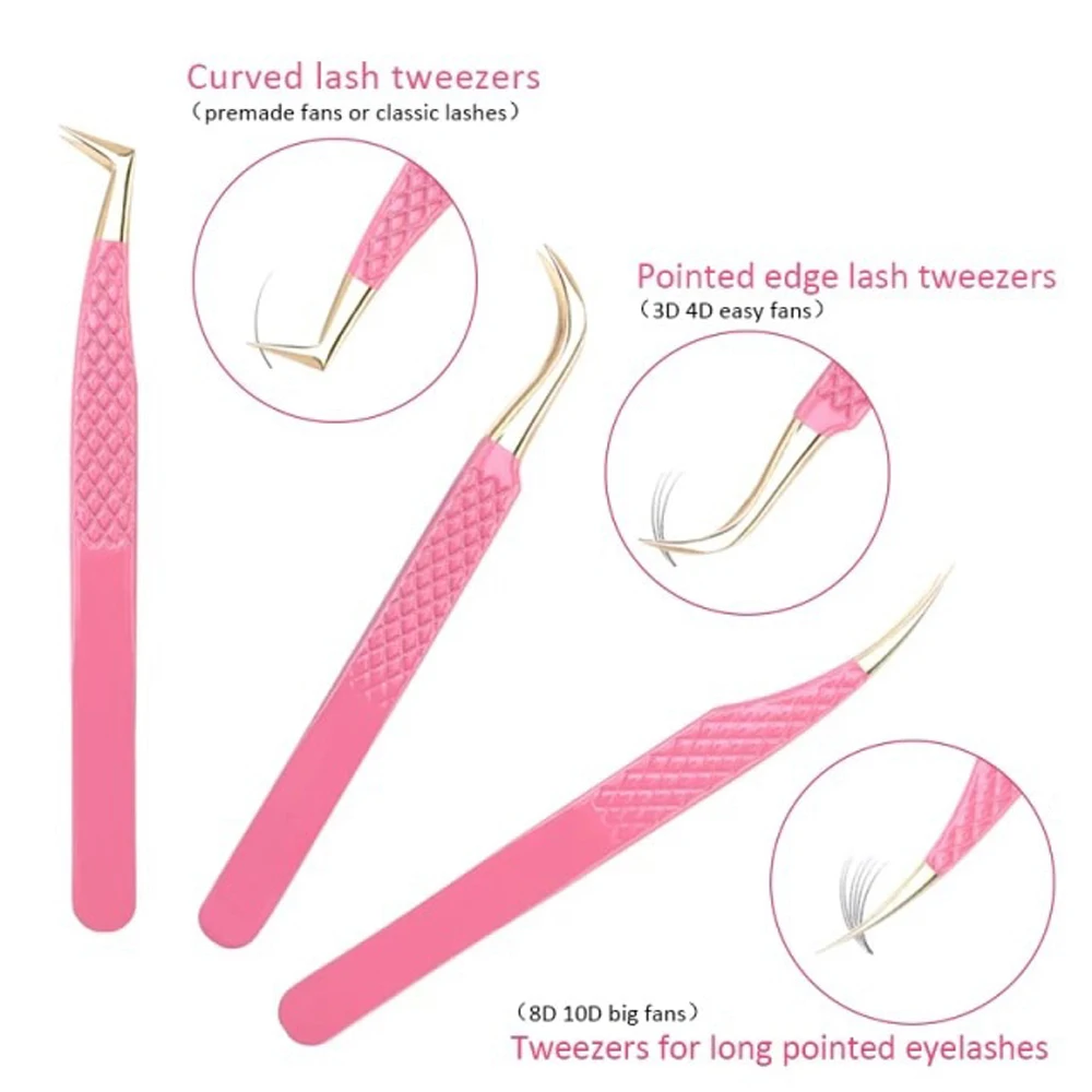 Wholesale custom logo Eyelash Tweezers Fast Delivery High Quality Curved Straight Eyelash Extension Tweezers