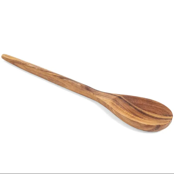 Wholesales Natural Handmade Polished Original Wooden Spoon Long Handle Restaurant  Wood Soup Spoons Wooden Utensils Set