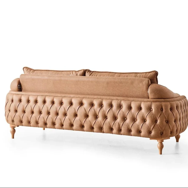 Wholesale  Idol Sofaset Modern High Quality Convertible Extensible Chesterfield Design Luxury Velvet Sofa  Tufted Style