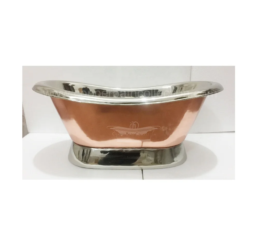 Hot Selling Shiny Nickel Copper Polished Metal Kitchen Bathroom Basins Slanting Base Wash Basin with Upper Counter Top Tub Style
