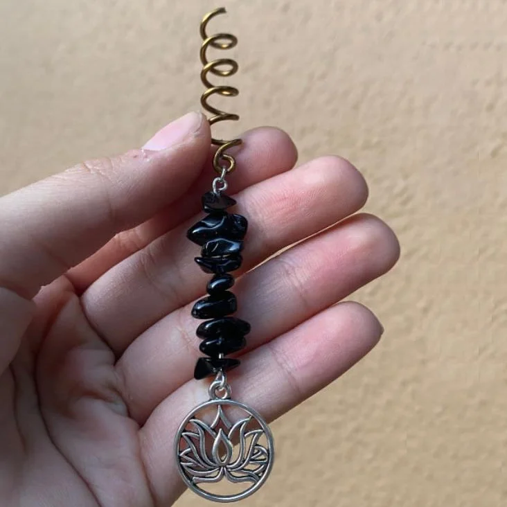 2023 New Arrival Hippie Charms Quartz Hair Accessories Wire Wrapped Hair Twists With Crystals