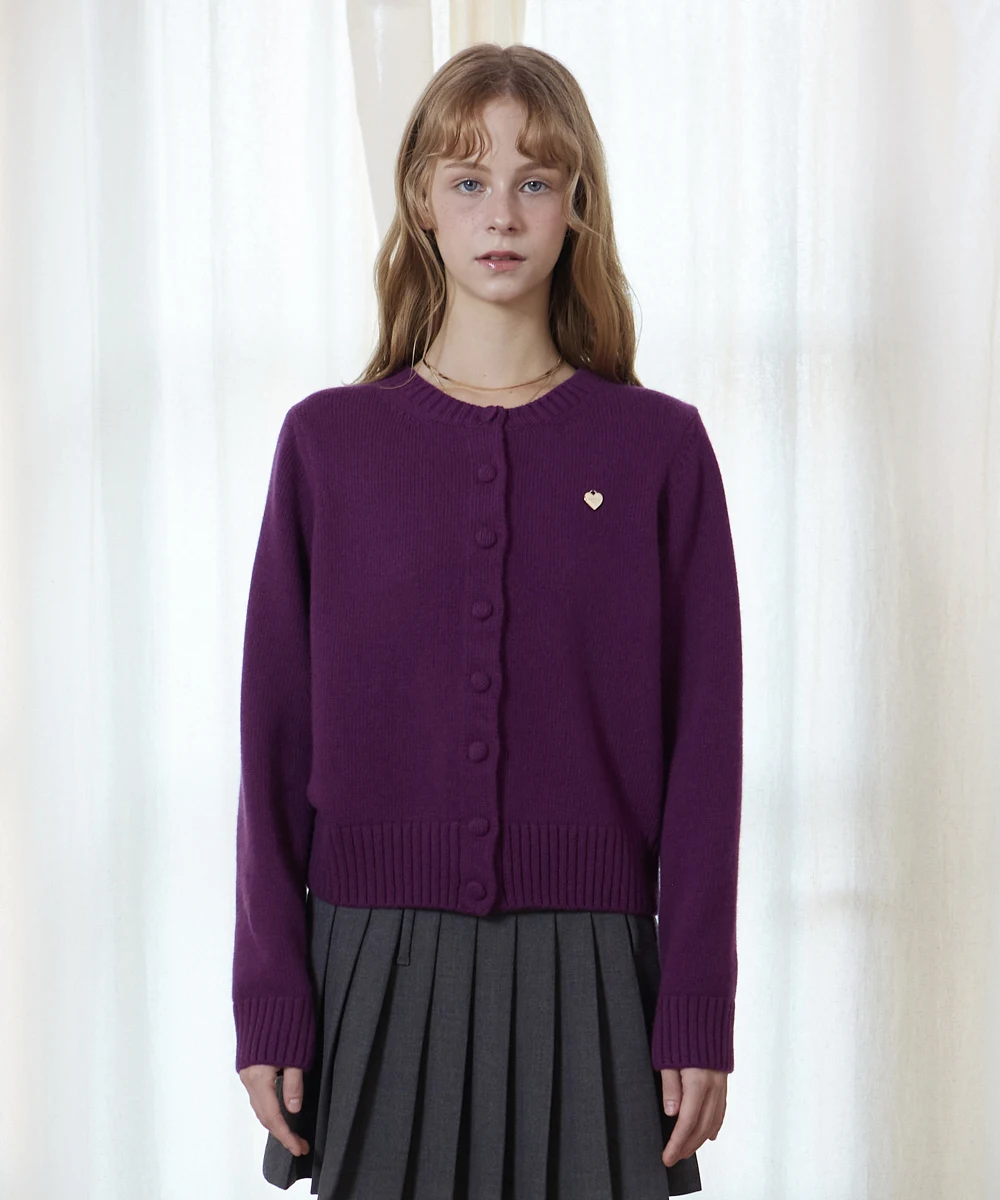 Trending Products 2024 New Arrivals Wholesale Clothes SNUG. U Love Cashmere Wool Knit Cardigan_Purple S|m Korean Fashion