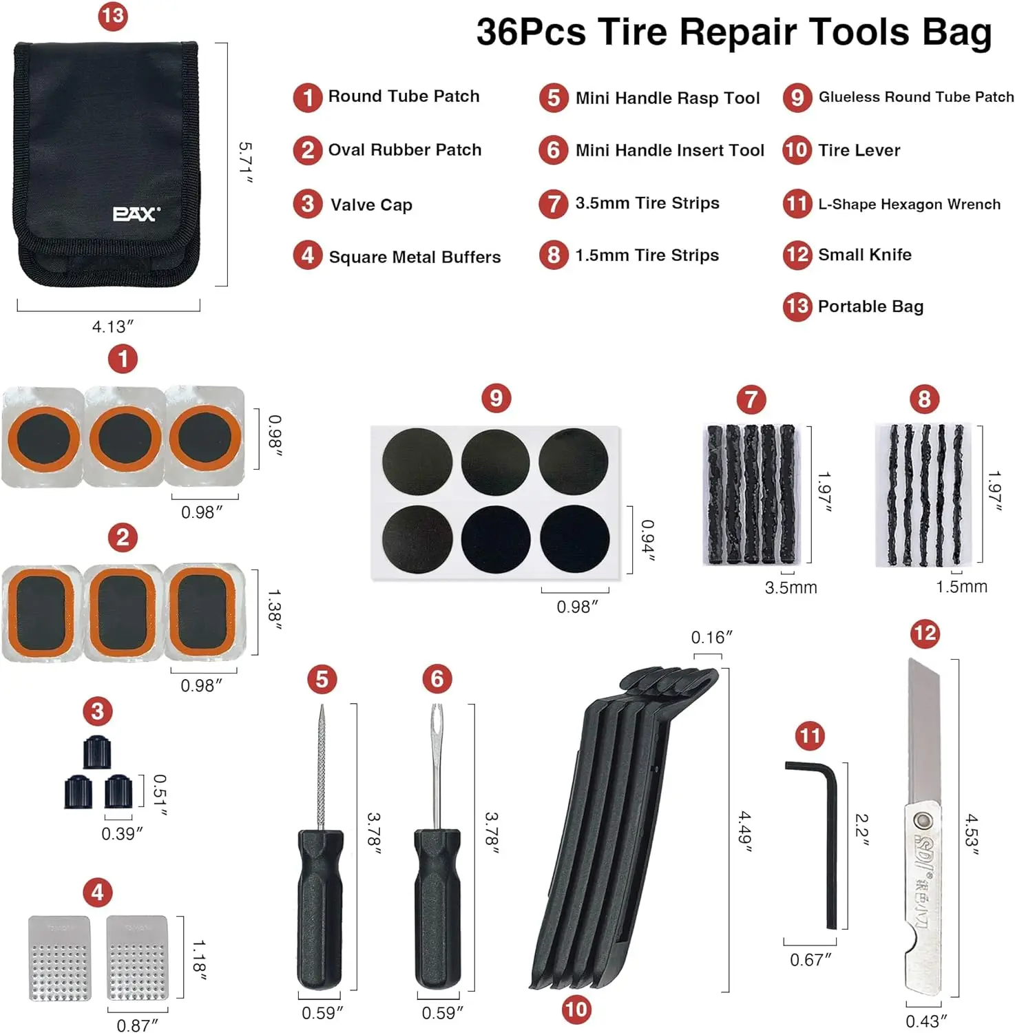 tire repair tool kit bag for bike