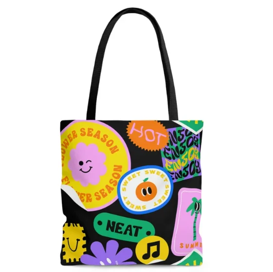 Vintage fun tote bag/Y2k Tote Bags/Beach Canvas Tote/Weekender Bags