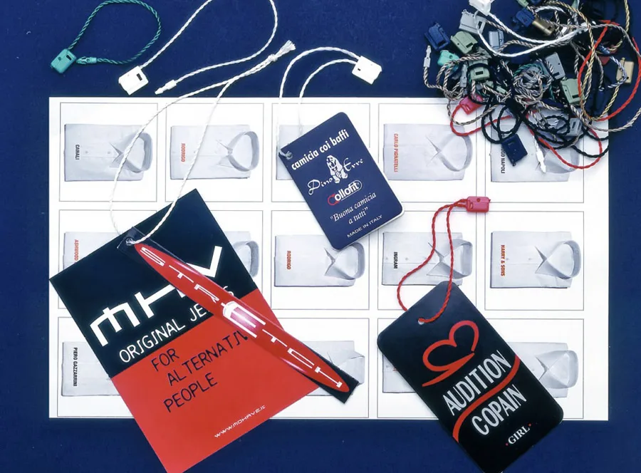 Highest Quality Italian Grey Plastic Hang tag String Security seal tag cm 17 for clothing seal cord punch