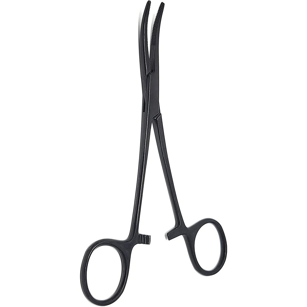 Пинцет Kelly Hemostat 5,5 дюйма, изогнутые прямые зажимы с полузубчатыми челюстями, идеально подходит для EMT, пожарных, медсестер, стоматологических хобби
