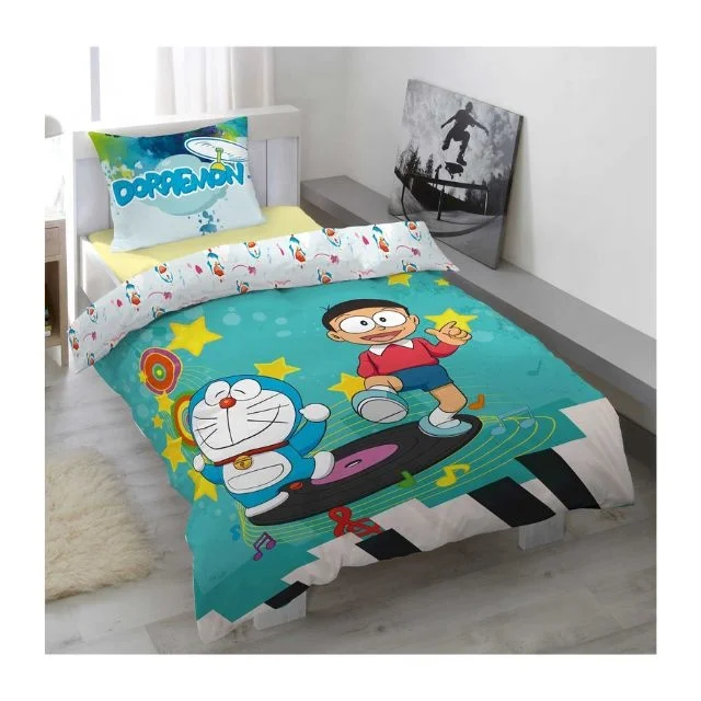 Doremon For Bed Warm Stripe Coral Embroidered Throw Blanket Sofa Cover Bedspread On The Bed For Kids Pet Home Textile Bedlenins