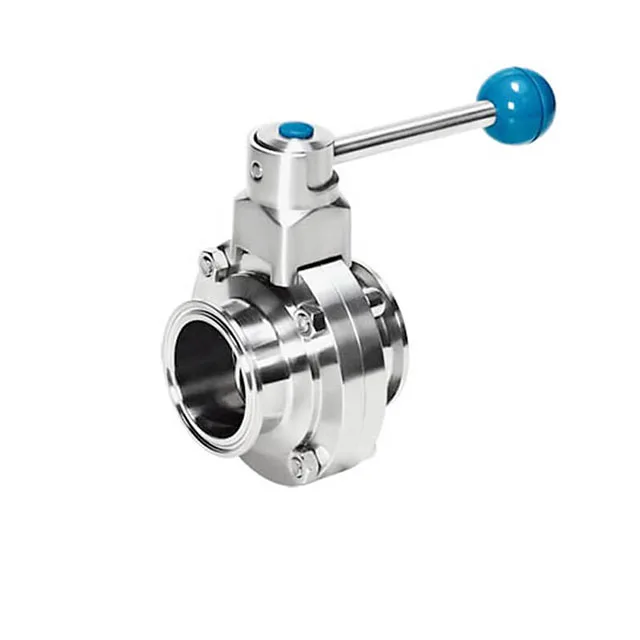 Food Grade SS304 SS316L Stainless Steel Sanitary Manual Butterfly Valve Manufacture Supplier in india