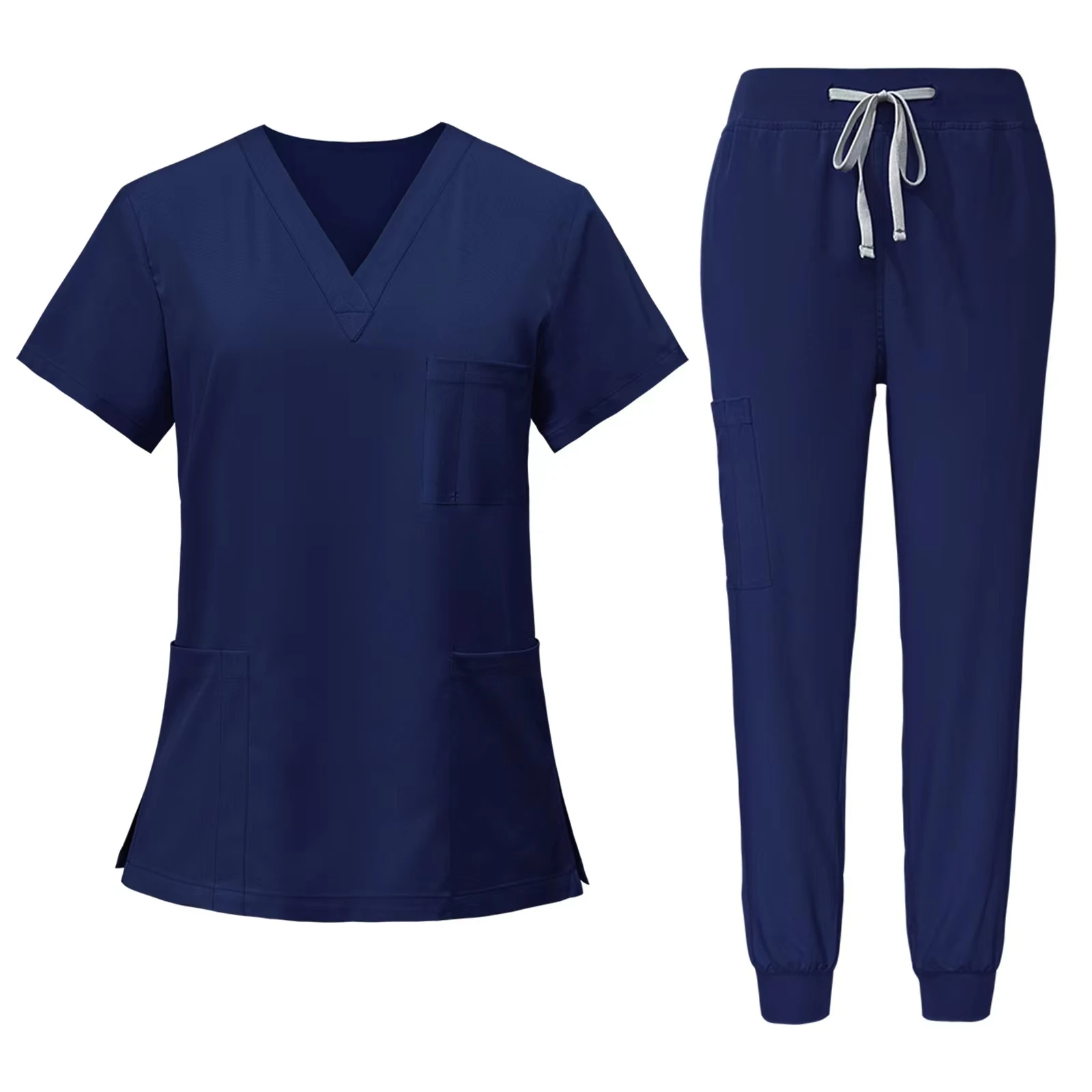 Wholesale Stretchable V-neck Style Nursing Hospital Medical Suits Fashion Scrubs Surgical Uniforms Sets For Men Women