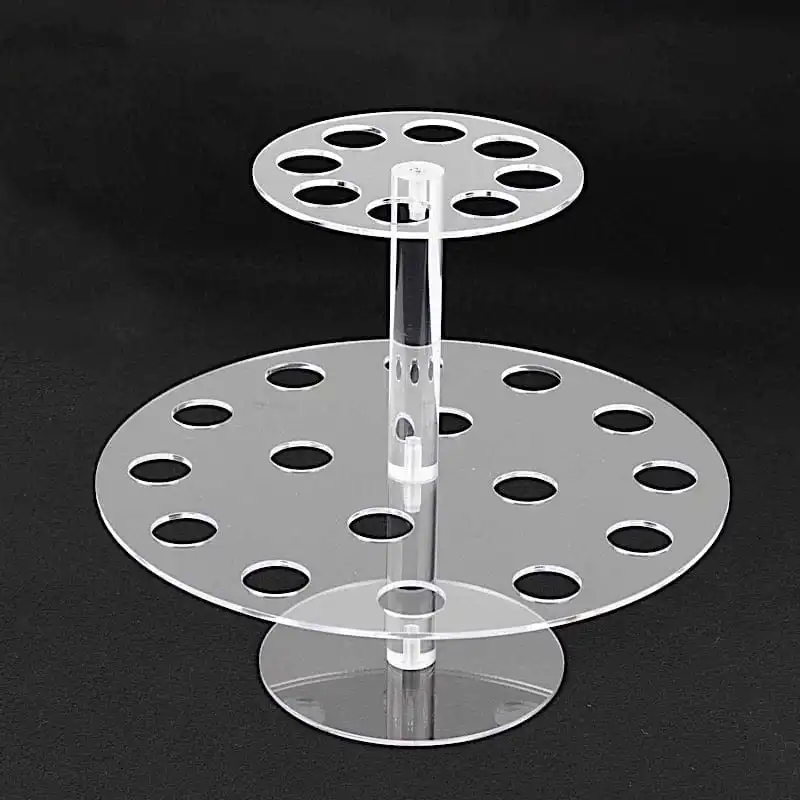 12 in Clear 2 Tier Acrylic Ice Cream Cone Holder Mini Dessert Display Stand Party Events Reception Decorations Supplies