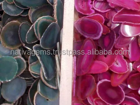 GORGEOUS COLORED AGATE SLICES WHOLESALE