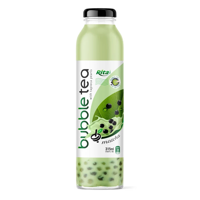 Wholesale Bubble Tea With Taro Flavor 315ml Glass Bottle Factory In Vietnam Ready To Drink