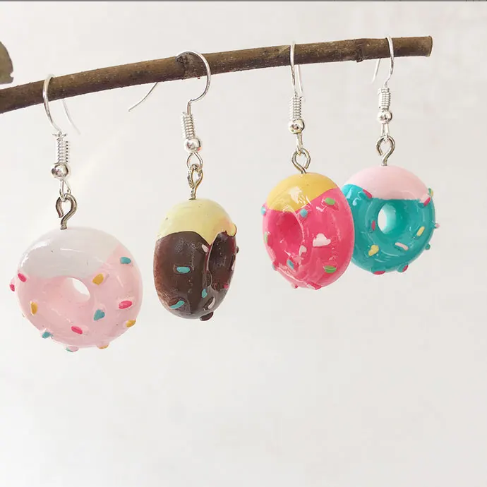 bulk cheap cute women drop custom design resin earrings
