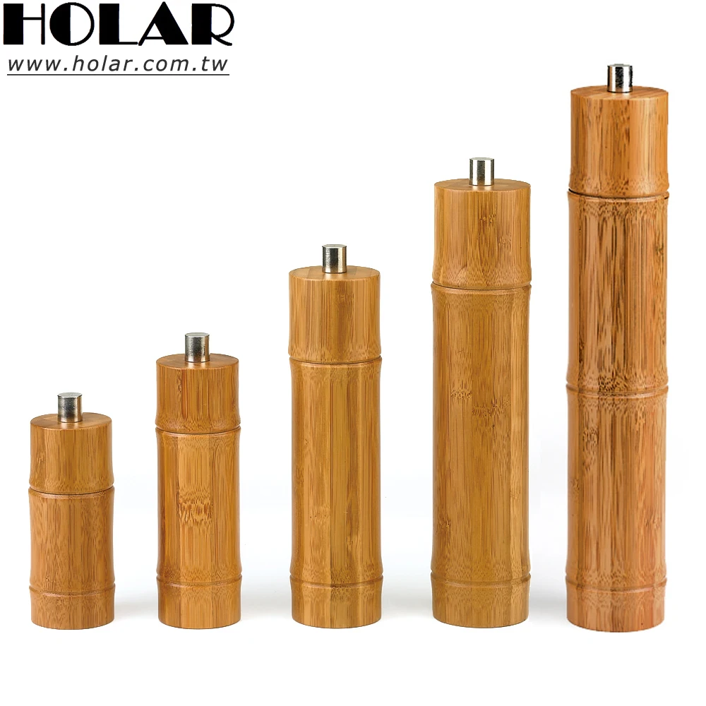 [Holar] изготовленный из Тайваня натуральный экологически чистый 4 5-12-дюймовая бамбуковая ручная мельница для соли и перца