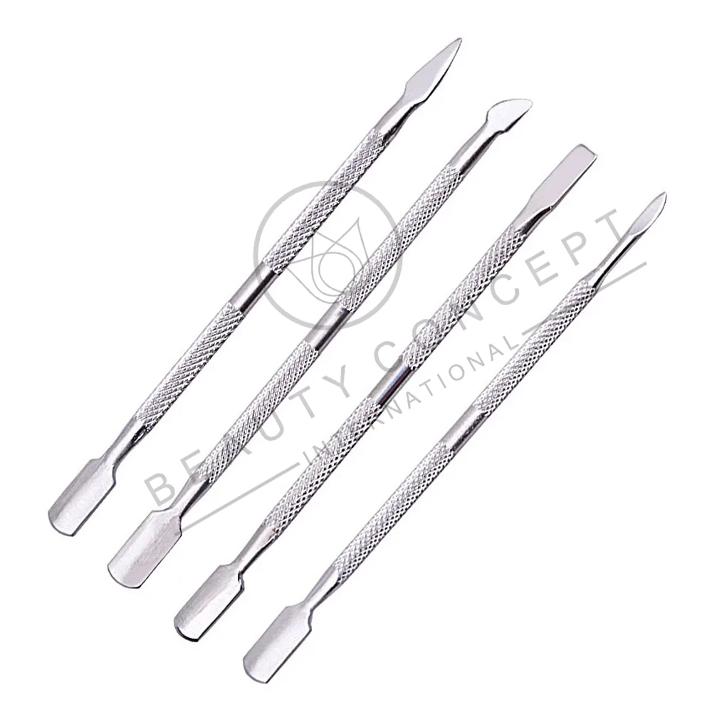 4 Pcs Stainless Steel Nail Cuticle Pusher Good Quality Customization Product OEM Manicure Pedicure Cleaner Tool Sustainable