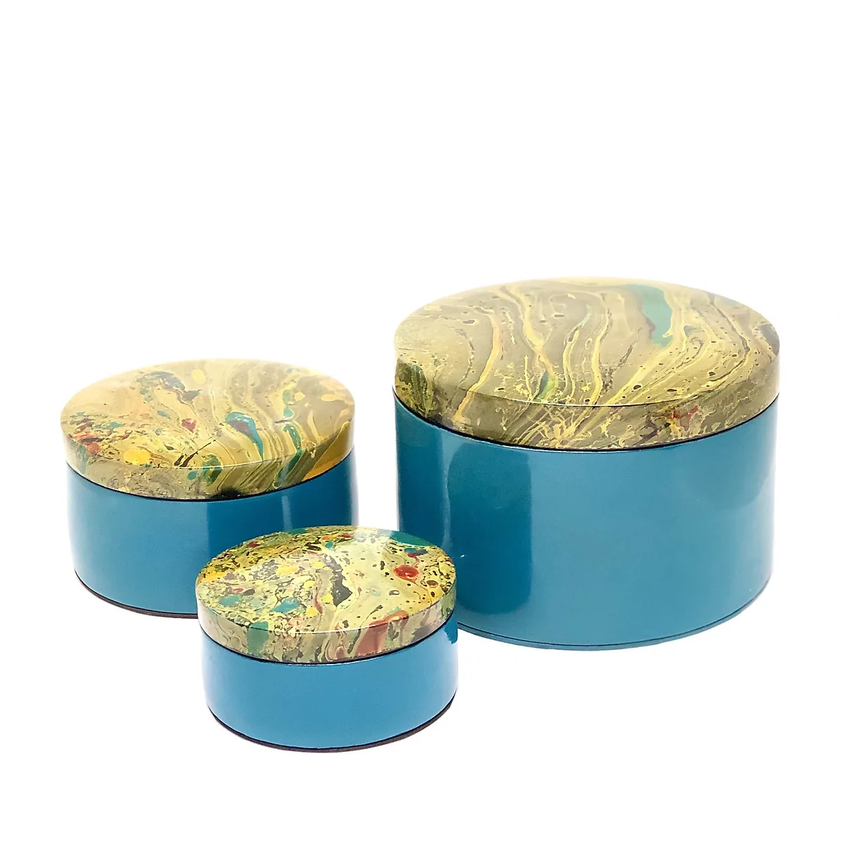 High Quality Set of 3 Unique Luxury Painted Lacquer Box Round Pillars Hot Sale in Bulk Best Price Wholesale Vietnam Supplier